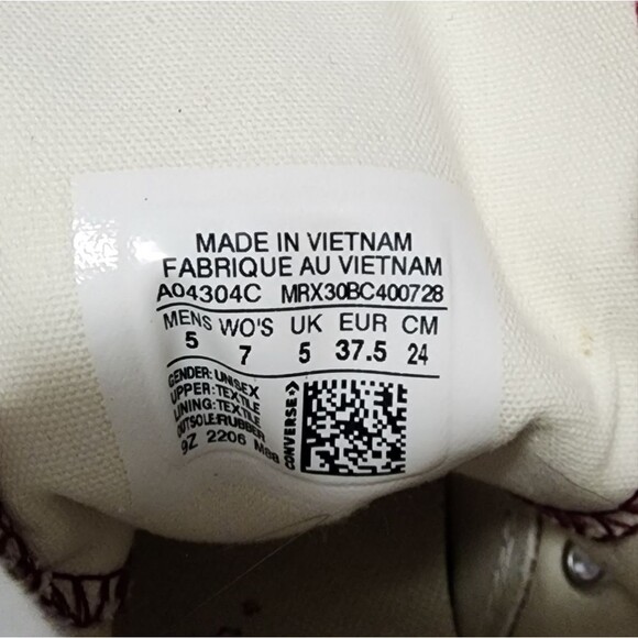 Converse Chuck Taylor 70 Classic Twisted High Top Womens 7 White Brown Maroon - Picture 10 of 16